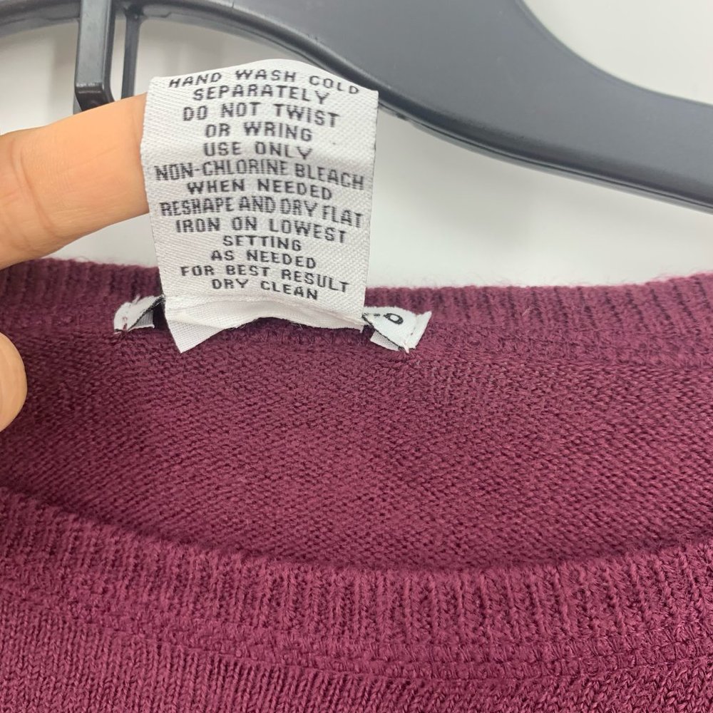 Sweet Romeo Ribbed Maroon Raglan Sleeve Pullover Sweater - Picture 7 of 7